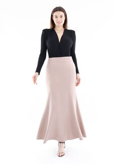 Mink Fishtail Maxi Skirt G-Line