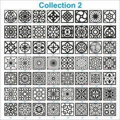 the pattern collection 2 is shown in black and white, with different designs on it