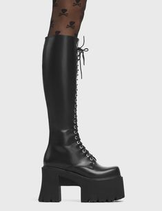 On Ropes Chunky Platform Knee High Boots Platform Boots Knee High, Platform Knee High Boots, Goth Accessories, Trendy Heels, Vegan Boots, Shopping Coupons, Chunky Platform, Platform Boots, Winter Sale