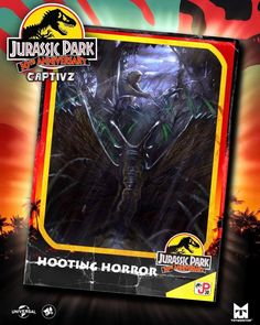 a card game box with an image of a dinosaur in the background and text that reads,