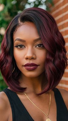 Embrace your natural beauty with Radiant Ash Brown Highlights for Light Skin Black Women! This stunning hairstyle enhances your features and boosts your confidence. Enjoy the compliments as you rock this trendy look perfect for any occasion. Save this pin and click to learn how to achieve this style! #AshBrownHighlights #ConfidenceBoost #LightSkinBlackWomen #HairInspiration Ombre Hair Color For Black Hair Curly, Burgundy On Black Women, Burgundy On Dark Skin, Ombre Ginger Hair Black Women, Winter Hair Colors For Black Women, Deep Red Hair Color Black Women, Bob With Color For Black Women, Magenta Hair Color On Black Women, Cherry Red Hair Black Women