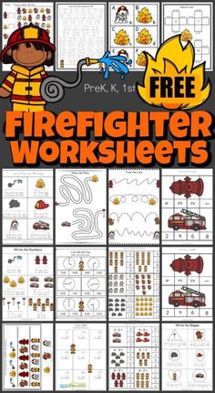 firefighter worksheets for preschool and prek k 1 to 5 with the text free