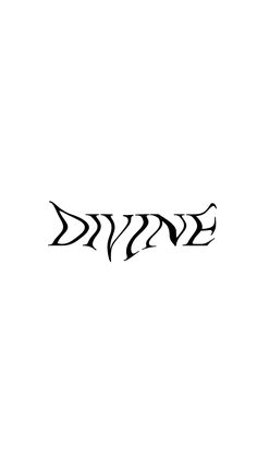 Divine Font Tattoo, Warped Text Tattoo, Warped Tattoo, Divine Tattoo Word, Techno Tattoo, Tattoo Typography, Seven Deadly Sins Tattoo, Typographic Tattoo, Biblical Tattoos