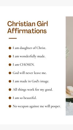 Reminders For 2024, Scriptures Around The House, Girly Scripture Wallpaper, Godly Woman Traits, Self Affirmations Quotes Aesthetic, God Study Motivation, I Am Made In The Image Of God, List Of Sins To Confess, Biblical Words Of Affirmation