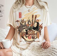 spirited away shirt, spirited away tshirt, Totoro shirt, ghibli tshirt, Ghibli shirt, Studio ghibli, Hayao Miyazaki, spirited away, unisex by Happygiftyshop on Etsy Looks Chic, T Shirt Design, Shirt Design, Art Collection