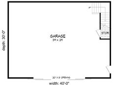 the garage floor plan is shown in black and white