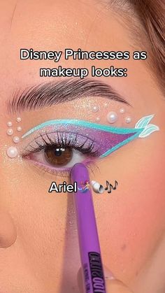 Ariel Inspired Hairstyles, Ariel Makeup For Kids, Ariel Halloween Makeup, Ariel Makeup Halloween, Ariel Inspired Makeup, Princess Makeup For Kids, Mermaid Makeup Kids, Little Mermaid Makeup Looks, Little Mermaid Makeup Ariel