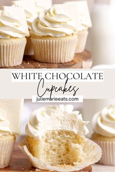 white chocolate cupcakes with cream cheese frosting