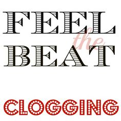 the words'feel the beat'are in red and black letters on a white background