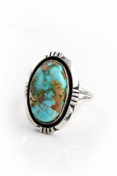 Navajo Royston Turquoise Ring (Size 7.25) – Silver Eagle Gallery Naples Real Turquoise Jewelry, Turquoise Jewellery, River Phoenix, Zuni Jewelry, Turquoise Jewelry Native American, Southwest Jewelry, Real Jewelry, Royston Turquoise, American Southwest