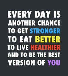 a quote that says every day is another chance to get stronger to eat better to live healthier and to be the best version of you