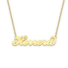 Herrera name necklace Gold Custom Necklace, Personalized Gifts For Her 
								Add something extra special to your jewelry box with Name Necklace Official engravable necklaces.
								The Herrera's 14k gold name necklace is best gifts for Herrera. Name Necklace Official provides affordable engravable jewelry that won't 
								break the bank. In addition, these pieces make for very thoughtful and appreciated gifts for friends and family. 
								And whether valentine's day gifts, mother's da Gold Name Necklace, Personalized Gifts For Her, Engraved Jewelry, Engraved Necklace, Custom Necklace, Name Necklace, Graduation Gifts, Valentine Day Gifts, Mother's Day Gifts