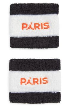 Cheer your favorite athlete and work up a sweat that easily wipes away with these soft, stretchy terry wristbands. 72% cotton, 12% nylon, 12% polyester, 3% rubber, 1% spandex Machine wash, line dry Imported Nordstrom x Nike: A curated lifestyle destination where fashion is the ultimate sport Wristbands, Terry Cloth, Mitten Gloves, Jordan, Nordstrom, Spandex, Paris, Nike, Lifestyle