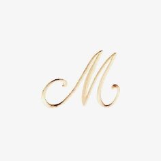 the letter m in gold on a white background