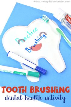 Toothbrushing Activities, Tooth Printable, Brushing Teeth Activities, Dental Activities, Healthy Habits Activities, Tooth Fairy Printable, Healthy Habits Preschool, Hygiene Lessons, Dental Health Week