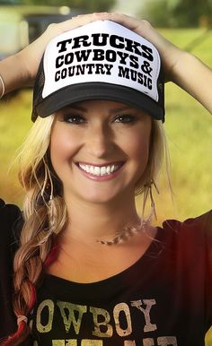 Trucks Cowboys Country Music Trucker Hat - Ali Dee Collection Trucker Outfit, Girl Trucker, Cow Boys, Style Lookbook, Shania Twain