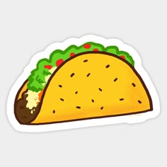 a taco sticker on a white background