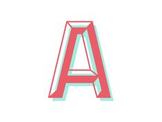 the letter a is made up of pink and blue letters