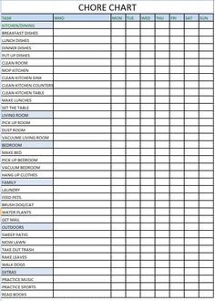 the printable chore chart is an excellent way to help students learn how to use it