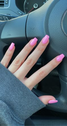 pink acrylic nails Hot Pink Nails Short Coffin, Pink Coffin Nails Short, Nails For Light Skin, Light Hot Pink Nails, Cute Short Acrylic Nails Square Pink, Pink Square Nails Short, Hot Pink Coffin Nail Ideas, Nail Ideas Acrylic Pink, Nail Ideas Short Coffin