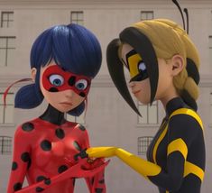 two animated women standing next to each other