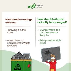 a poster with the words how people manage waste and how to use it for recycling