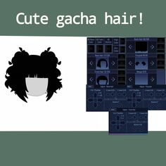 an image of a woman's face with the words cute gacha hair