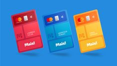 three credit cards with the words maisi on them