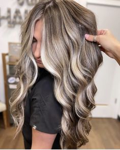 High Contrast Blonde Highlights, Top Hair Colors For 2024, Icy Blonde Balayage Brunettes, Bayalage Light Brown Hair, Blonde Peekaboo Highlights, Hair Color Swatches, Icy Blonde Hair, Brunette Hair With Highlights, Dark Hair With Highlights