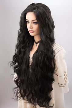 Natural Black Wig 13 X 6 Large Base Lace Front Wig 32 Inches Wavy Long Wig Cosplay Witcher Yennefer Wig Halloween Costume Wig Maxwell - Etsy Silver Blonde Ombre, Witcher Yennefer, Brown Hair Halloween Costumes, Blonde Ombre Balayage, Celebrity Wigs, Long Human Hair Wigs, Silver Blonde, Black Curly, Wavy Wig