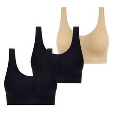 Wycnly Sports Bras for Women 3pcs Plus Size Breathable Comfy Stretchy Full Coverage Sports Bralette Ladies Seamless Compression Wireless Bras Plus Size Bra Summer Saving Bras PLEASE NOTE: Our clothes all are designed for Asian figure,which means would be smaller than normal US sizes Colors may be slightly different depending on computer and monitor settings. Please check the Size Chart before order. If you are not sure the size, please send message to us. Product Description: Season:Spring,Summe Casual Bra, Bra Size Charts, Plus Size Bra, Black Bralette, Wireless Bra, Plus Size Activewear, Womens Bras, Bra Women, Women Lingerie