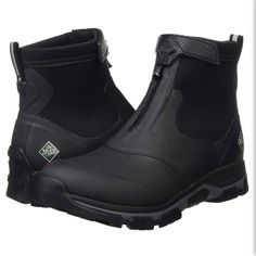 Men’s Size 10. The Muck Boot Company Brand New In Box! Black Slip-on Work Boots For Outdoor, Black Insulated Slip-on Boots, Black Waterproof Slip-on Work Boots, Weatherproof Gray Boots For Outdoor Work, Black Slip-on Waterproof Work Boots, Chelsea Boots Heel, Mens Sandals Casual, Waterproof Zipper, Boot Companies