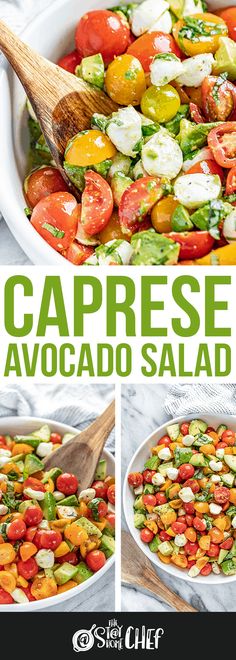 the steps to make caprese avocado salad