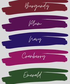 the names of different types of ink