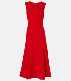 Elegant Dressing, A Line Cocktail Dress, Crepe Midi Dress, Wool Crepe, Red Cocktail Dress, Bustier Dress, Roland Mouret, Silk Midi Dress, Office Dresses