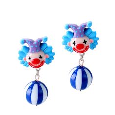 PRICES MAY VARY. Joker jewelry for women & young adult in the shape of clown face. These cute dangly weird earrings are apt for various theme parties - birthday / bachelorette / circus / beach. The bright colors and pleasing smile of these clown earrings make it a great choice for anytime styling. Lightweight and attractive, these rock as a bachelorette party jewelry, as much as for a circus theme birthday party. Hard to go unnoticed, style it yourself or gift it to a friend. This bling is a chi Joker Jewelry, Circus Theme Birthday Party, Clown Earrings, Clown Hair, Clown Accessories, Creepy Earrings, Circus Birthday Party Theme, Crazy Earrings, Weird Earrings