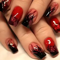 Red Short Nails, Nagel Tips, Nails For Women, Nail Forms, Beautiful Nail Designs, Stick On Nails, Nailed It, Girls Nails