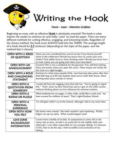 a poster with the words writing the hook and an image of a pirate's hat