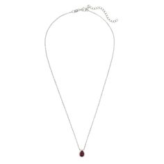 Step into a realm of passion and elegance with our Harriett Mini Teardrop Pendant Necklace. This exquisite piece features a teardrop-shaped pendant embracing a lab-created Ruby gemstone renowned for its deep, rich red tones. Ruby, symbolizing love and vitality, elevates this necklace from a mere accessory to a beacon of strength and passion, making it a perfect choice for July birthdays or to celebrate a 40th wedding anniversary.  For a unified look, pair it with our matching bracelet. Handcrafted in 925 Sterling Silver dipped in Rhodium. Lab grown Ruby Gemstone.   Packaging:  This item is presented in Latelita London signature packaging.  Care Instructions:  To maintain your jewellery, wipe gently with a damp cloth that is soft and clean. Do not soak in water. Avoid contact with soaps, de Elegant Teardrop Gemstone Charm Necklaces, Elegant Teardrop Gemstone Charm Necklace, Elegant Red Teardrop Pendant Drop Necklace, Delicate Chain Necklace With Teardrop Pendant, Gemstone Packaging, Ruby Pendant Necklace, Ruby Necklace Pendant, 40th Wedding Anniversary, Pendant Necklace Silver