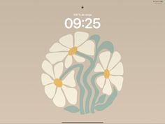 an image of a clock with flowers in the middle and numbers on each side that read 00925