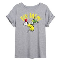 Try something new with this juniors' Dr. Seuss oversized tee. Try something new with this juniors' Dr. Seuss oversized tee.  Rolled short sleeves CrewneckFABRIC & CARE Cotton, polyester Machine wash Imported Size: Medium. Color: Med Grey. Gender: unisex. Age Group: kids. Pattern: Graphic. Kids Pattern, Junior Outfits, Try Something New, Clothing Size Chart, Pattern Graphic, Dr Seuss, Oversized Tee, Fabric Care, Gender Female