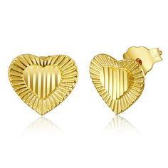 Wellingsale 14k Yellow Gold Heart Stud Earrings (8 X 8mm) Item Type: Stud Earrings Style: Stud Gender: Womens Brand: Wellingsale Metal: Yellow Gold Total Metal Weight: 0.5 Grams Metal Purity: 14k Back Finding: Post With Friction Back Main Stone: No Stone Modified Item: No Item Width: 8mm Item Height: 8mm WELLINGSALE Features: 1. Stunning High Polished Finish 2. Made using only the most premium and pure materials 3. Non tarnish, Stunning Color 4. Comfortable Wearing 6. Durable, user friendly, sim Gold Heart Earrings Diamond Cut Gift, 14k Gold Diamond Cut Heart Earrings, Elegant Gold Plated Heart Pendant Earrings, 14k Gold Heart Earrings With Diamond Cut, 14k White Gold Heart Cut Earrings, Gold Plated Heart Cut Earrings For Anniversary, Heart Charm Earrings In Fine Jewelry Style, Formal Heart Cut Earrings With Heart Charm, Elegant Heart-shaped Tarnish Resistant Earrings