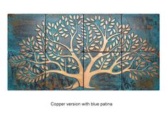 Tree of Life 8 Handmade Tiles 100% Copper, Stainless Steel or Brass. - Etsy Tree Of Life Backsplash, Copper Artwork, Copper Tiles, Decorative Tiles, Handmade Tiles, Updating House, Decorative Tile, Cool Furniture, Homework