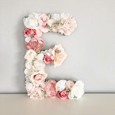 the letter e is made up of flowers