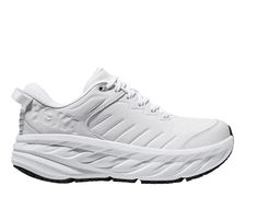 The all white slip resistant upper is different than the tech version of the Bondi 8 Hoka One One Woman, All Black Shoes, Half Zip Jacket, Running Belt, Walking Sandals, Black Shoes Women, Hoka One One, Womens Bras, Shorts With Tights