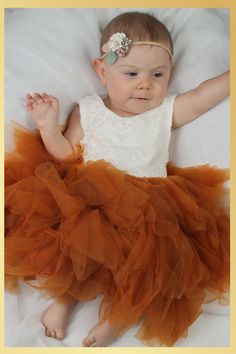 Baby Burnt Orange Dress for Wedding or Special Occasion