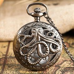 Octopus pocket watch: a must-have for Steampunk enthusiasts Featuring a distinctive octopus motif, the octopus pocket watch adds a whimsical touch to any steampunk ensemble. Perfect for complementing cosplay costumes, or everyday wear for those who appreciate unusual accessories. Ideal for gifting to steampunk enthusiasts, collectors, or anyone who appreciates unique and stylish accessories! Pocket watch features: Movement: Quartz Dial window material: glass Case Material: stainless steel Dial Display: analog Pocket Watch Outfit, Groomsmen Pocket Watch, Steampunk Jacket, Handmade Clocks, Clock For Kids