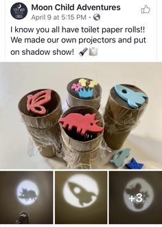 some type of toilet paper roll that is shaped like animals and has been cut out with scissors