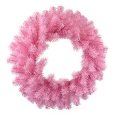 a pink feather wreath on a white background