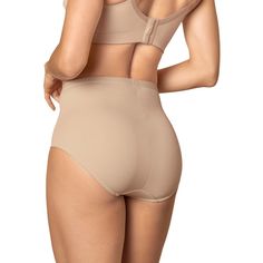 A high-waisted panty with a front panel of super comfy compression fabric to smooth out your tummy. It offers full coverage all over and has a center seam in the back to naturally prevent flattening. It's a super soft, comfortable panty in a classic brief style, with a twist. Leonisa designs with a woman’s curves in mind. Hailing from Latin America, the brand is dedicated to helping women feel confident from the inside out. BRAND PILLARS LOVE FOR THE SOUL - Balancing mind and body through co-cre Beige Shaping Full Coverage Bottoms, High Waist Shaping Hosiery, High-cut Leg Smoothing Shapewear Hosiery, Sculpting Brief Shapewear Bottoms, Beige Full Coverage Shapewear, Smoothing Shapewear Hosiery, Medium Bust Support Shapewear Brief, Compressive Beige Shapewear, Beige Shapewear Briefs